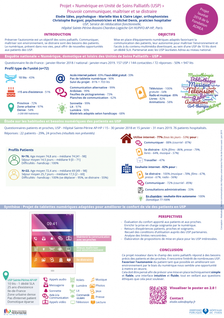 poster tablette numérique en soins palliatifs